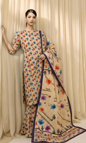 3 piece unstitched lawn suit