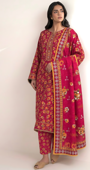 3 piece unstitched lawn suit