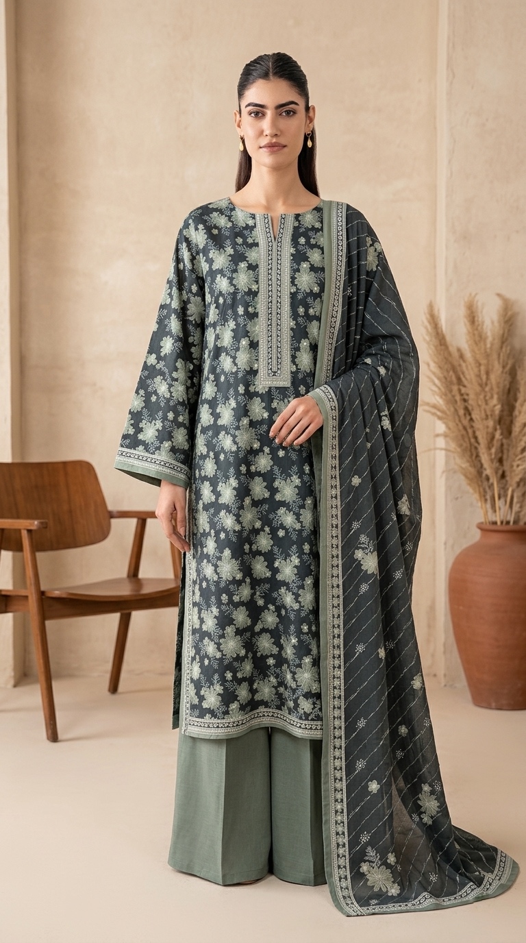 bin saeed printed 3 piece bin saeed printed 3 piece